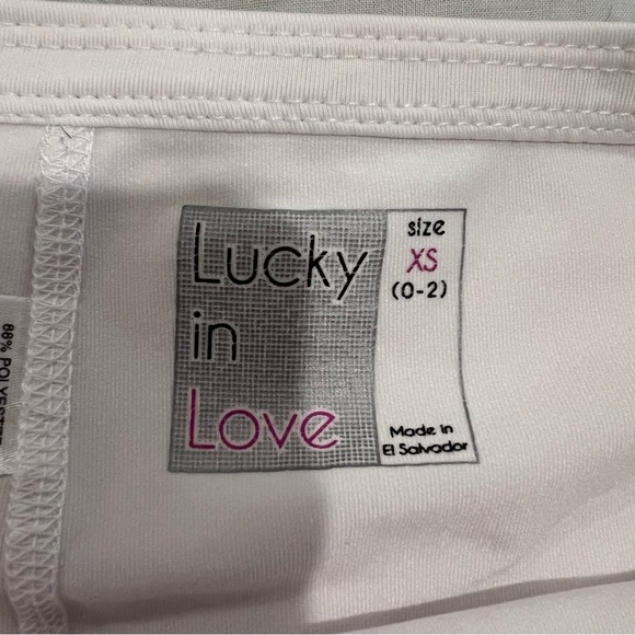 Lucky In Love Tennis Skort Womens Extra Small White Multicolor Geometric Print - Picture 6 of 10